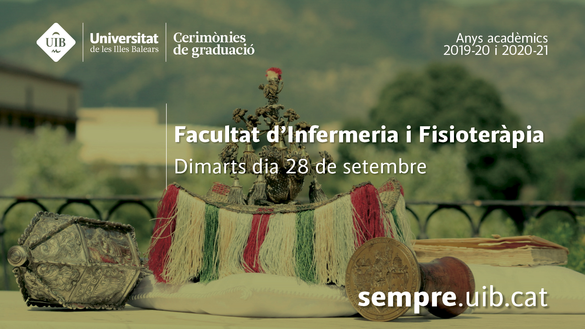 Cerimònia de graduació de la Facultat d'Infermeria i Fisioteràpia. Anys acadèmics 2019-20 i 2020-21